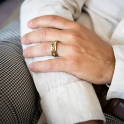 Bague Acier Argent Doré pour Homme ROYAL