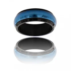 Bague Acier Bleu Mâte Homme BANGA