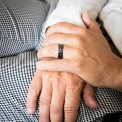 Bague Acier Couleur Noir Homme TRIBALA
