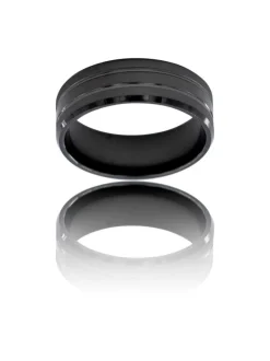 Bague Anneau A bas Prix Homme Acier Noir