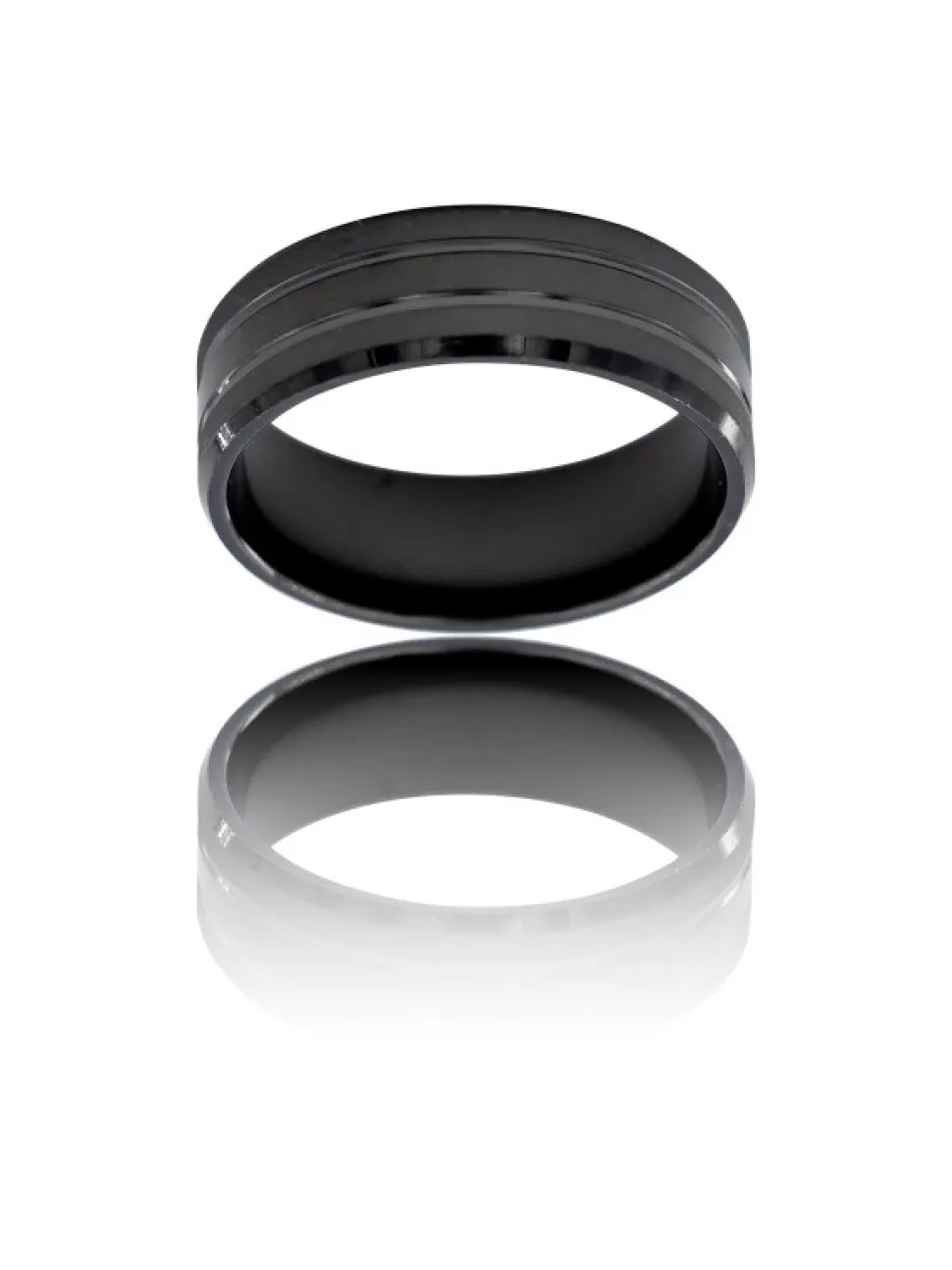 Bague Anneau A bas Prix Homme Acier Noir
