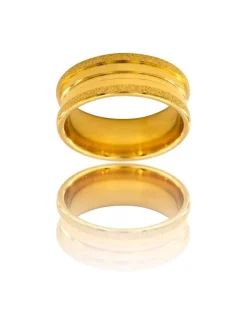 Bague Anneau Fashion Homme en Acier Doré