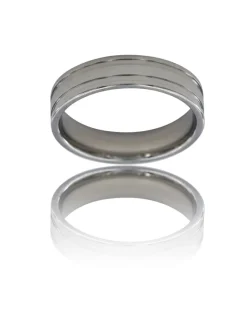 Bague Anneau Fashion Homme Acier Argenté