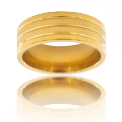 Bague Anneau Homme Acier Doré PAYA
