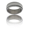 Bague Anneau Homme Acier Argenté