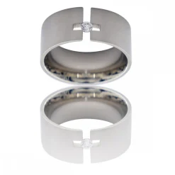 Bague Anneau Homme Acier avec Zirconium RHUS