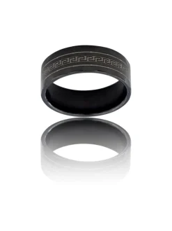 Bague Anneau Homme Acier Noir