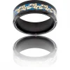 Bague Anneau Homme en Acier Couleur Noir Dragon