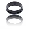Bague Anneau Homme en Acier Noir et Zirconium