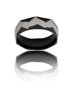 Bague Anneau Pas cher Homme Acier Noir