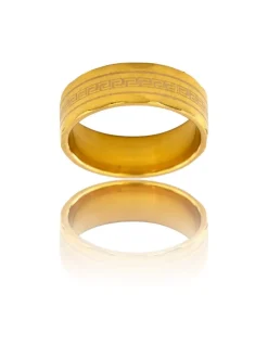 Bague Anneau pour Homme Acier Doré