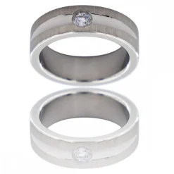 Bague Anneau pour Homme Acier Zirconium SILENE