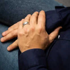 Bague Anneau pour Homme Acier