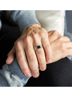 Bague Anneau pour Homme Acier Argenté