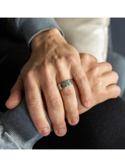 Bague Anneau pour Homme Acier Argenté