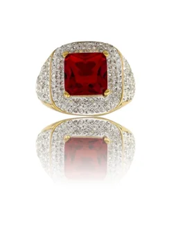 Bague de Femme en Acier Doré Ornée Zirconium