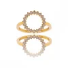 Bague Fashion Femme Acier Dorée Ornée Zirconium