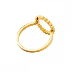 Bague Fashion Femme Acier Dorée Ornée Zirconium