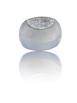 Bague Femme Acier Ornée de Zirconium