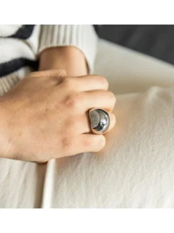 Bague Femme Acier Ornée de Zirconium