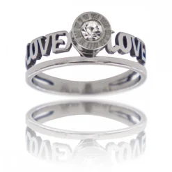 Bague Femme Acier Solitaire LOVA