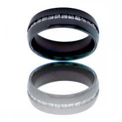 Bague Femme Couleur Noire Ornée Zirconium TILIA