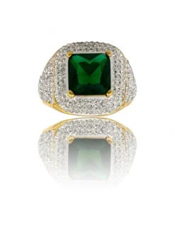 Bague Femme en Acier Doré Ornée de Zirconium