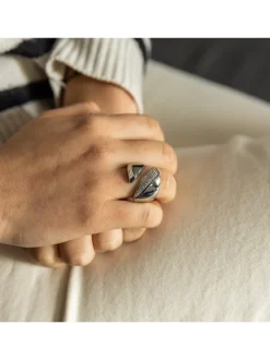 Bague Femme en Acier Ornée de Zirconium
