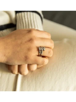 Bague Femme en Acier Ornée Zirconium