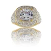 Bague Femme Petit Prix Acier Doré Ornée Zirconium