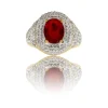 Bague Femme Prix Bas en Acier Doré Ornée Zirconium