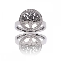 Bague Femme Tendance Acier Ornée Zirconium