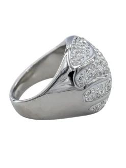 Bague Originale Femme Acier Ornée Zirconium