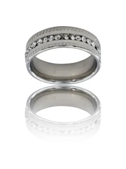 Bague Originale pour Femme Acier Ornée Zirconium