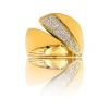 Bague pour Femme Acier Doré Ornée avec Zirconium