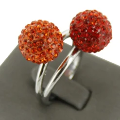 Bague pour Femme Boules Strass Rouges DAPHNEE