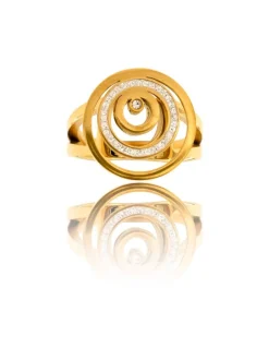 Bague pour Femme Fashion Acier Doré Ornée Zirconium