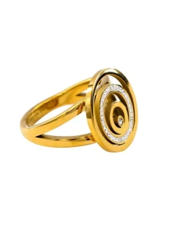 Bague pour Femme Fashion Acier Doré Ornée Zirconium