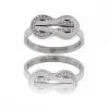 Bague Tendance Femme Acier Ornée Zirconium