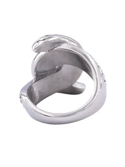 Bague Tendance Femme Acier Ornée Zirconium