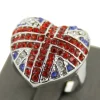 Bague Union Jack Argent Femme DAPHNEE