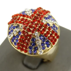 Bague Union Jack Dorée Femme DAPHNEE