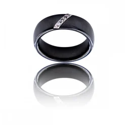 Beau Coffret Bague Femme Céramique Ornée Zirconium