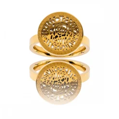 Belle Bague Femme Acier Dorée