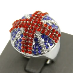 Belle Bague Union Jack Argent Femme DAPHNEE