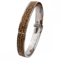 Bracelet Métal Femme Strass Bruns