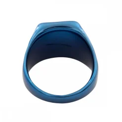 Chevalière Acier Couleur Bleu Homme CARBA