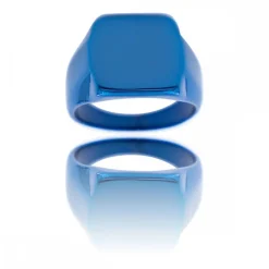 Chevalière en Acier Bleu Homme ENIGMA