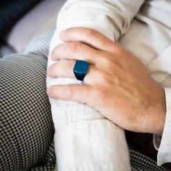 Chevalière en Acier Bleu Homme ENIGMA