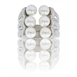 Coffret Bague Femme Acier Perle